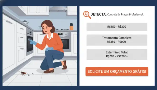 Técnico avaliando imóvel para orçamento de dedetização contra baratas